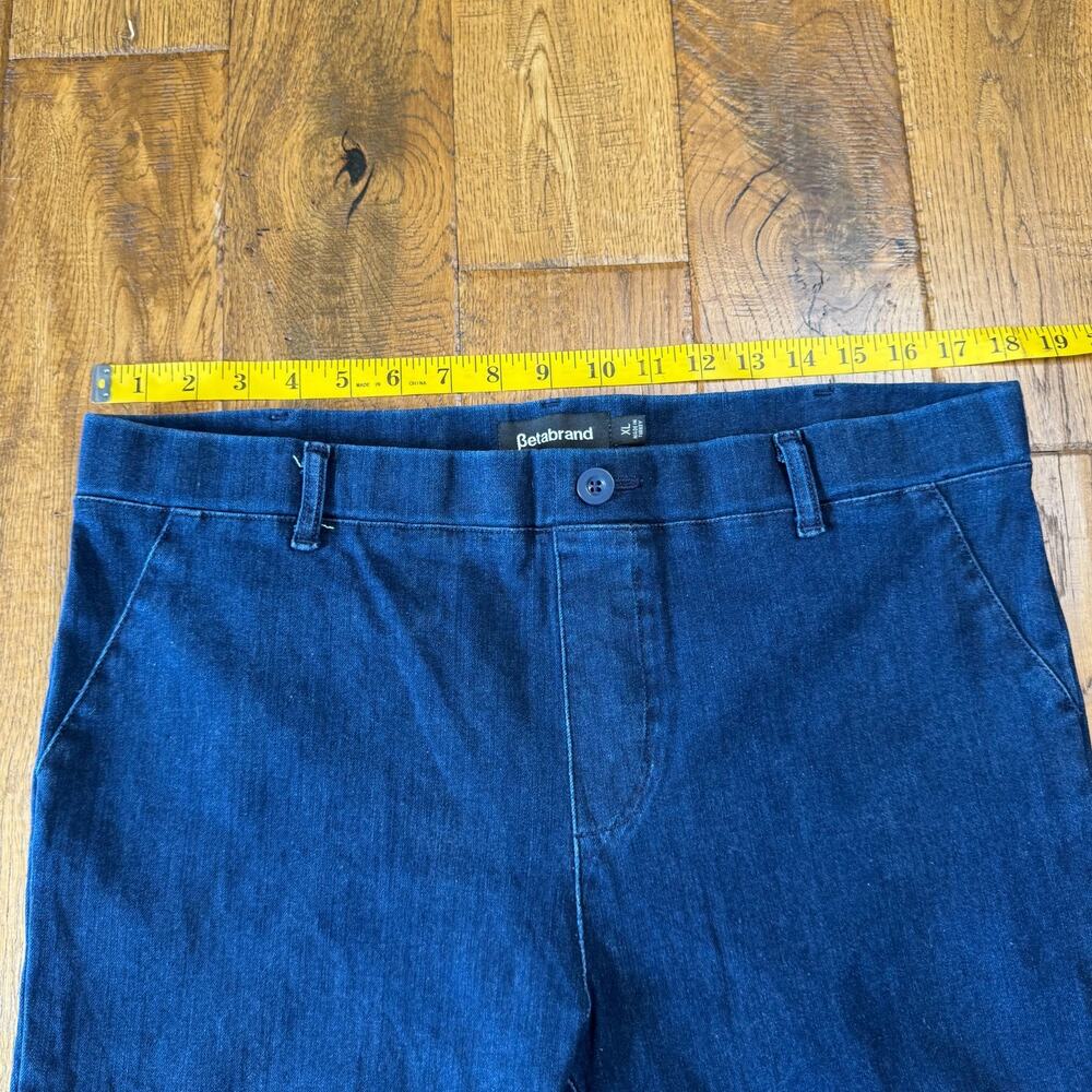 Betabrand 4-Pocket Straight Leg Pull On Yoga Denim Pants Womens Sz XL Dark Wash - Picture 3 of 7